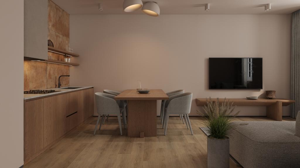 Кварцвиниловая плитка Alpine Floor клеевая Easy Line Дуб Рейсдал ЕСО 3-41 1219,2×184,15×3 фото в интерьере